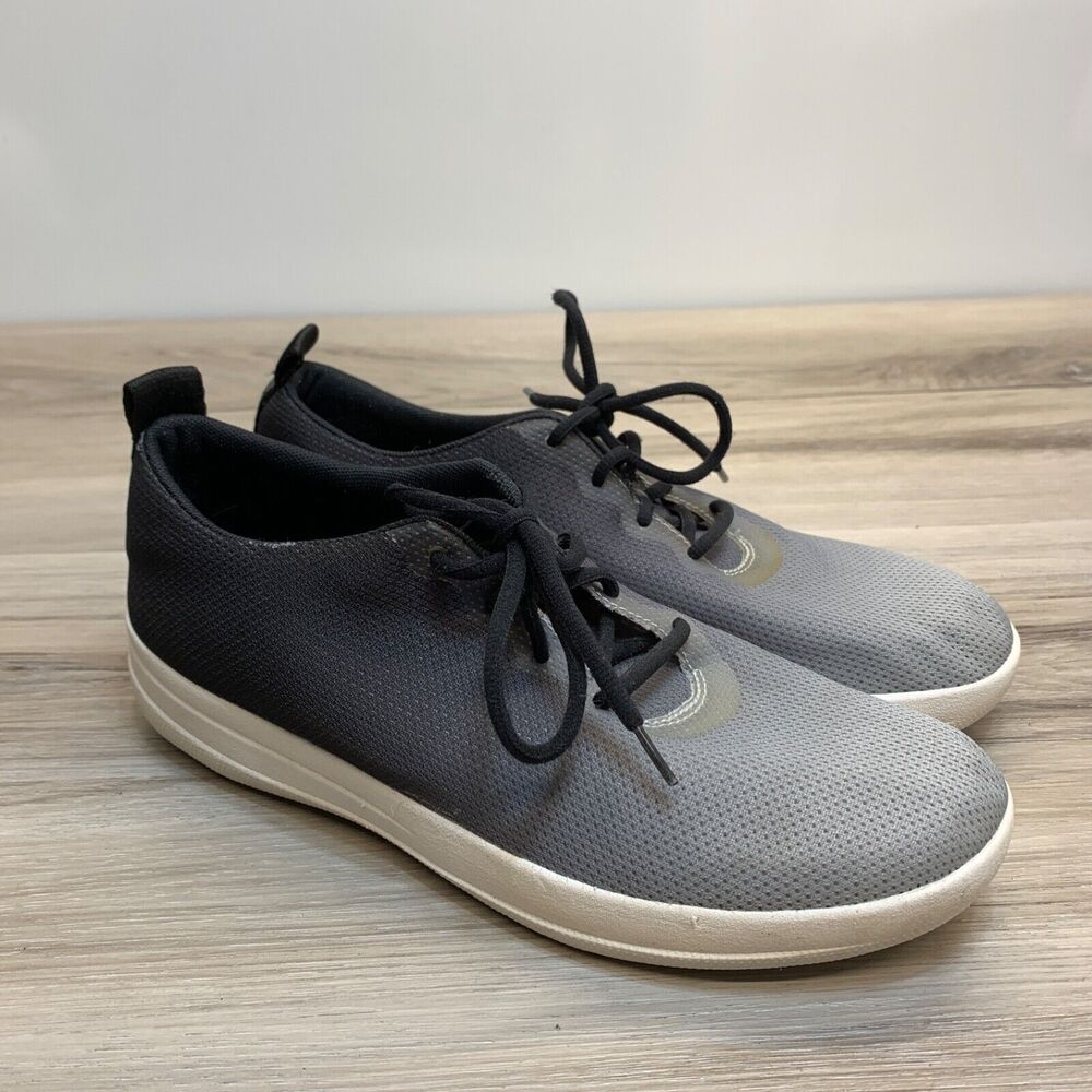 Fitflop Women's F-SportyBlack Gray Lace Up Shoes Ombre Sneaker Size US 8